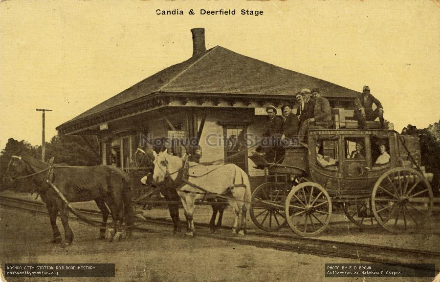 Postcard: Candia & Deerfield Stage